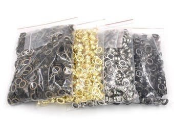 100pcs 2mm 3mm 3.5mm 4mm 4.5mm 5mm 6mm 8mm Eyelets Rivets Metal Buttonholes Buckle Clothing Buttons Bronze Chrome Metal Craft