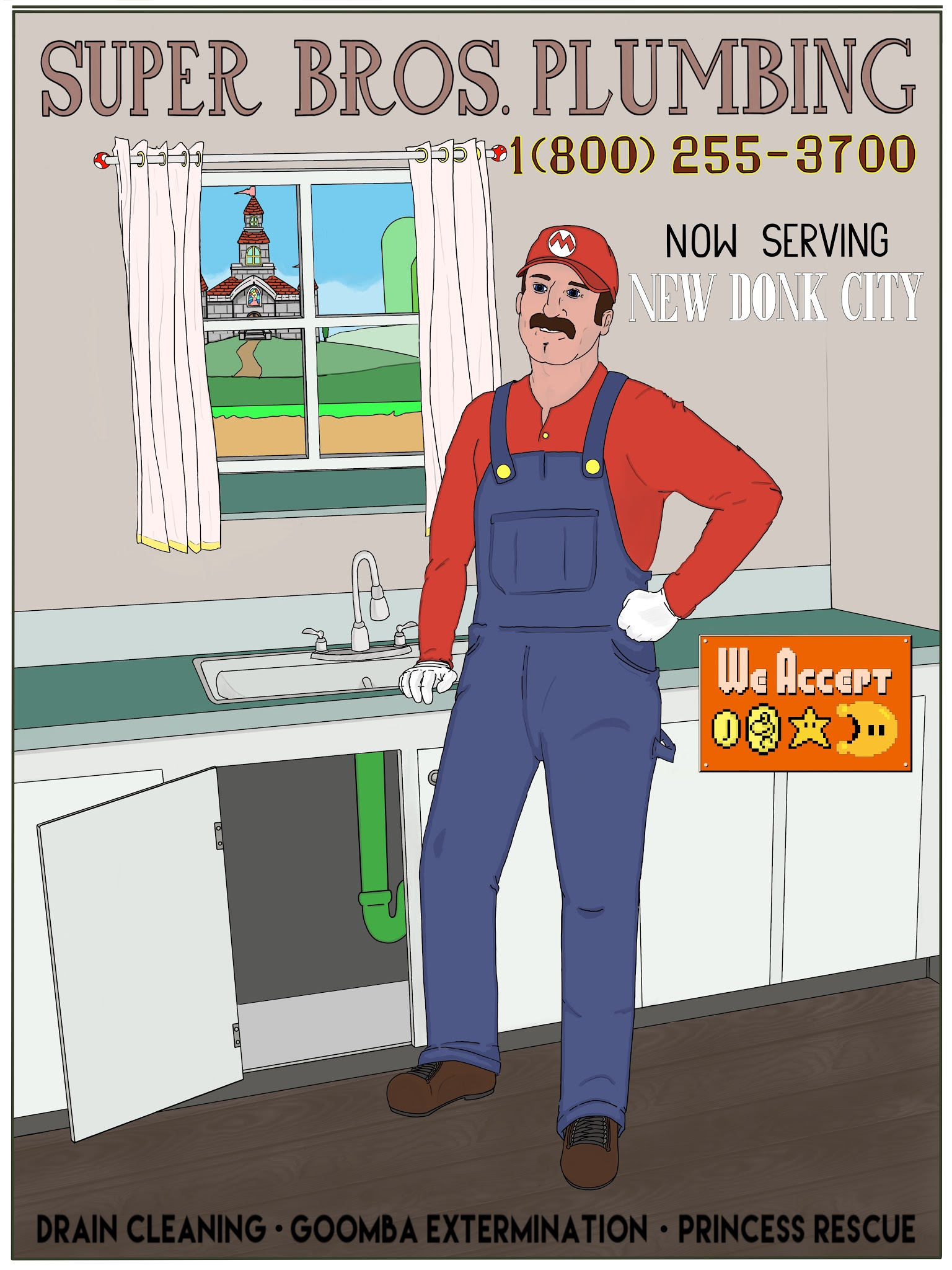 Super Mario Bros Vintage Plumbing High Quality Print Etsy