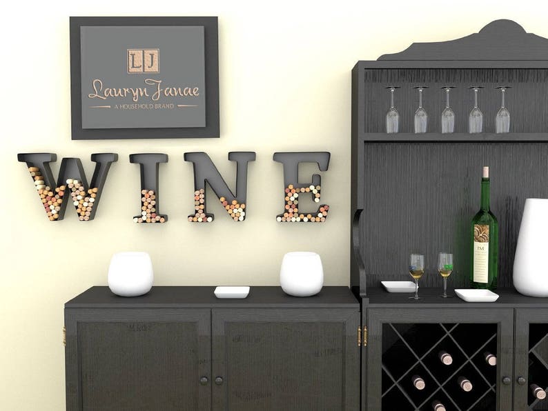 Lauryn Janae Personalized Metal Monogram Letter Cork Holders Wall Art Décor