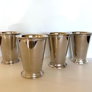 Heavy Silver-Plated Julep Cups, Mid Century