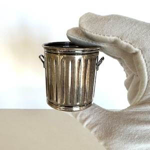Figural Sterling Silver &quot;Trash Can&quot; Jigger (holds 2 1/2 Ounces)