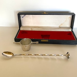 Mid Century Jigger & Muddler Spoon Set (in original box) by Belprata