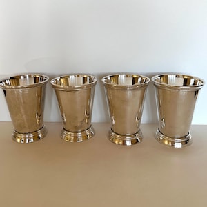 Vintage Silver-Plated Julep Cups, Mid Century