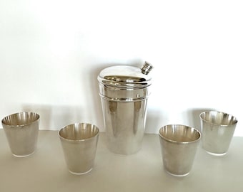 Vintage Gorham Silver-Plated Nesting Cocktail Shaker Set: Art Deco Barware