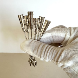 Sterling Silver Cocktail Picks (set of 6), 1940s Silver Cocktail Forks