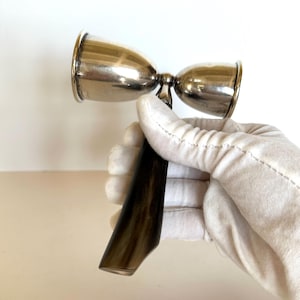 Sterling Silver Double Jigger Horn Handle 1920s, John Hasselbring