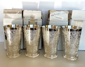 Silver Julep Cups (Set of 4), in their original boxes, Large Mint Julep Cups, Floral Etched Pattern