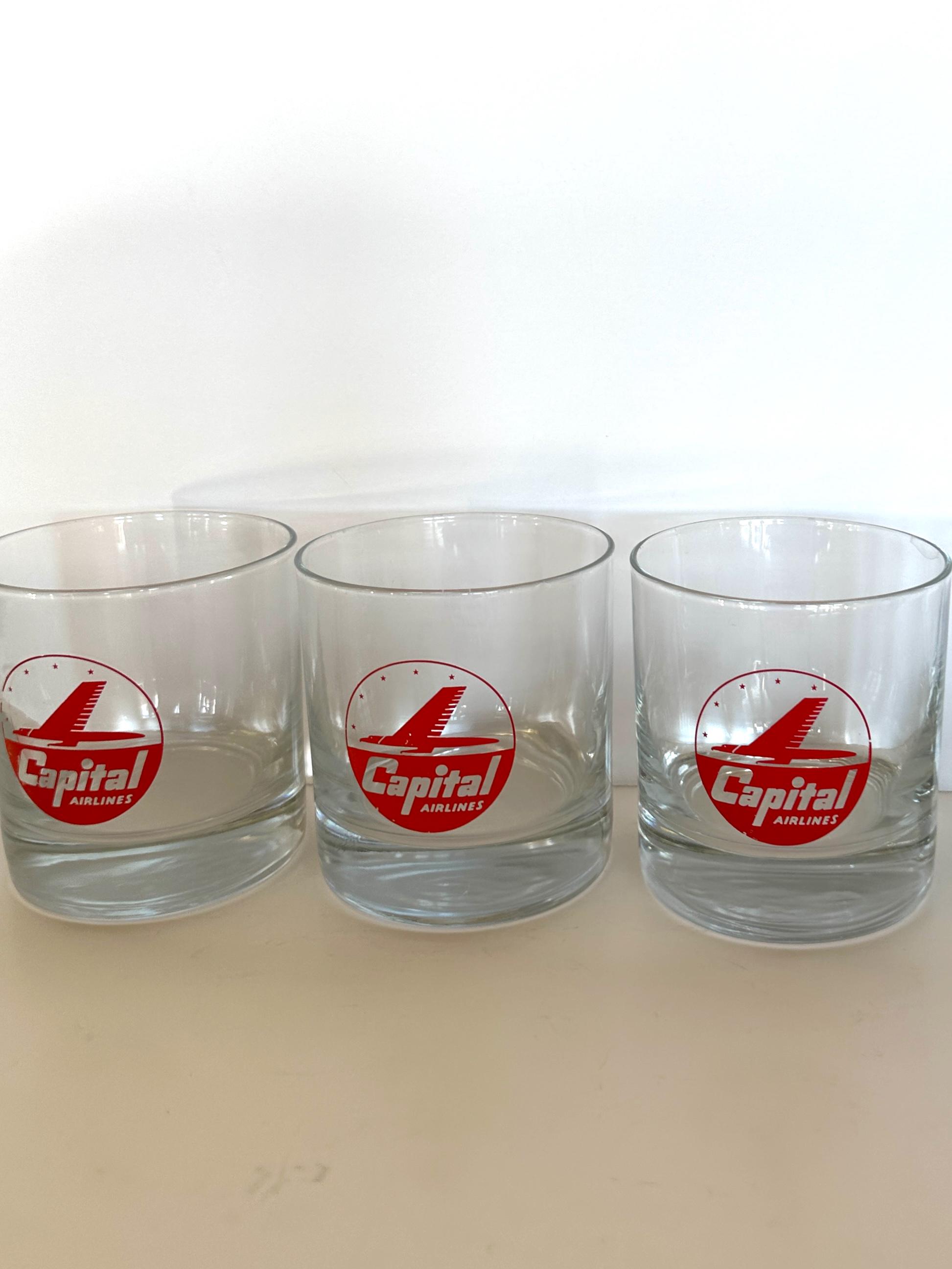 Uh Rocks Vintage Capital Airlines Rocks Glasses (now United Airlines) - Etsy