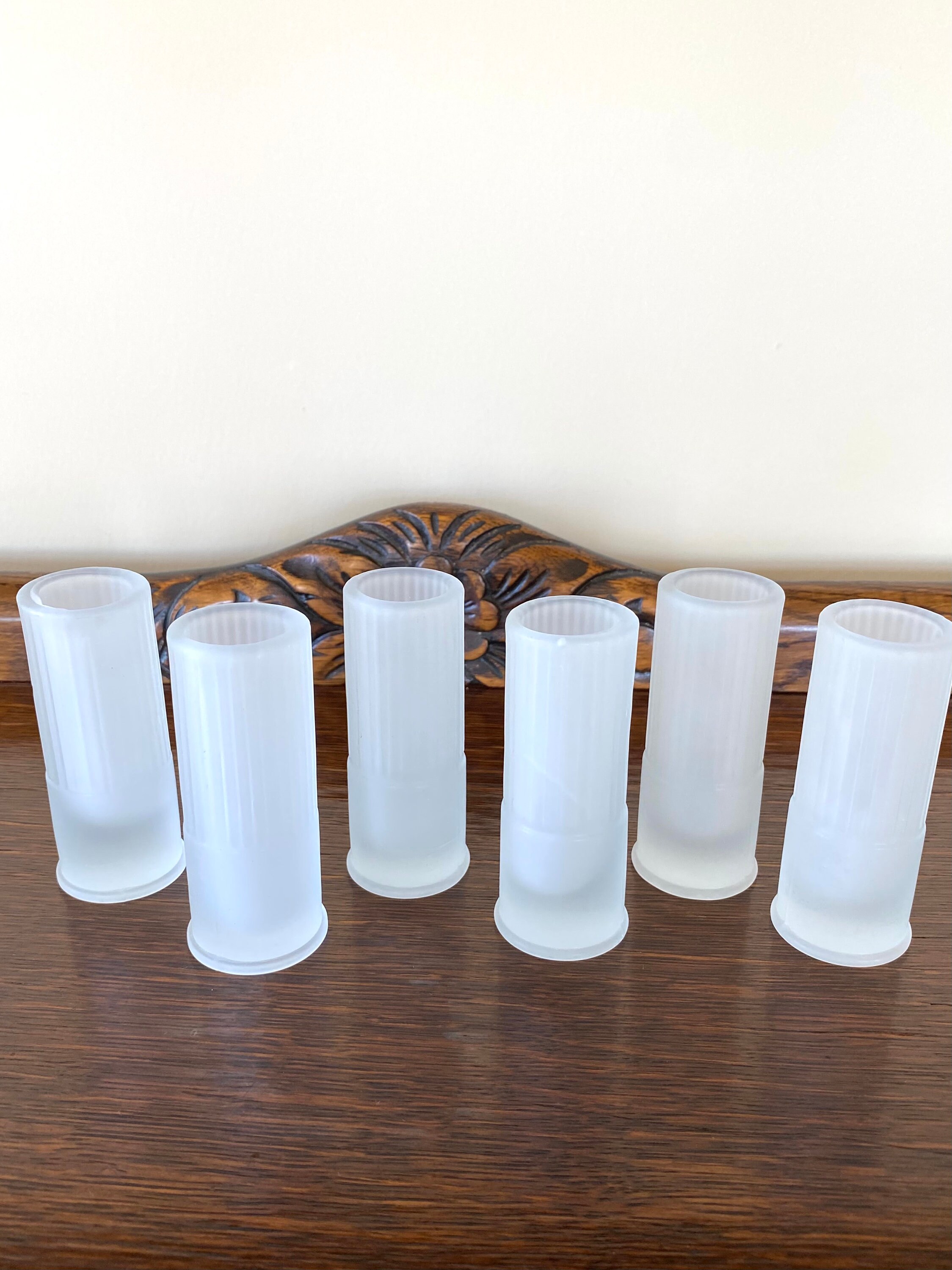 Figural Shotgun Shell Jiggers Shot Glasses 6 Frosted Glass Etsy