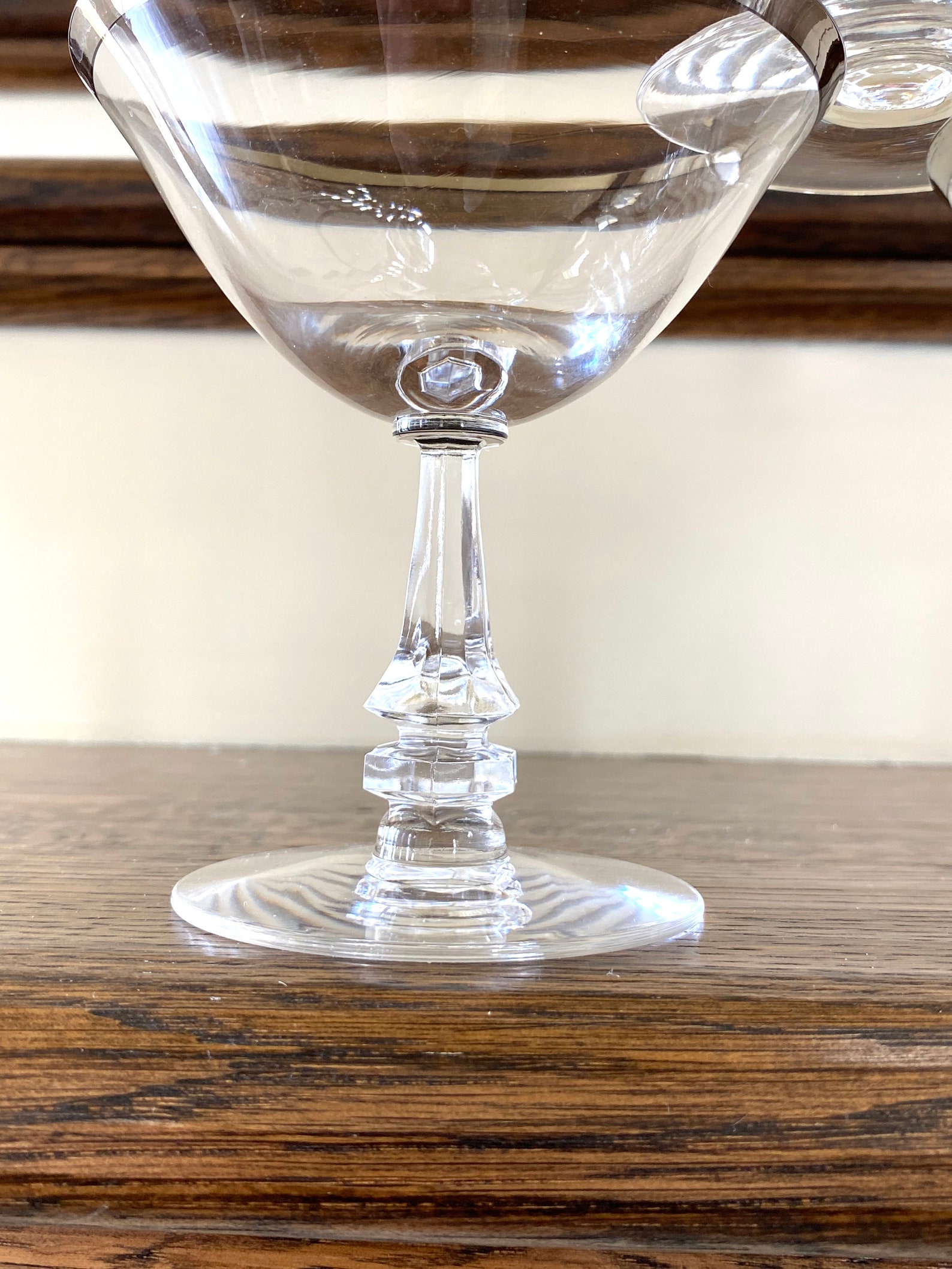 SALE Silver Rimmed Stemmed Cocktail Glasses 7 Silver Rimmed Etsy