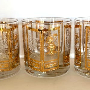 Culver Asian Scene Cocktail Glasses (set of 6), Culver Glasses
