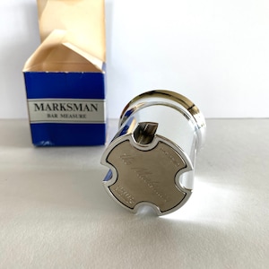 The Marksman Bar Measure Cocktail Jigger (in its original box), 1950s Marksman Bar Measure, Mid Century Barware