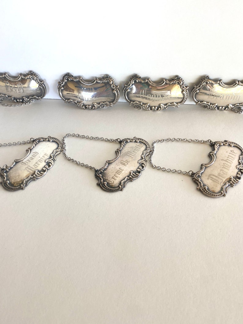 Vintage Decanter Tags By Gorham 7 Rare Liquor Brands Etsy vintage-decanter-tags-by-gorham-7-rare-liquor-brands-etsy