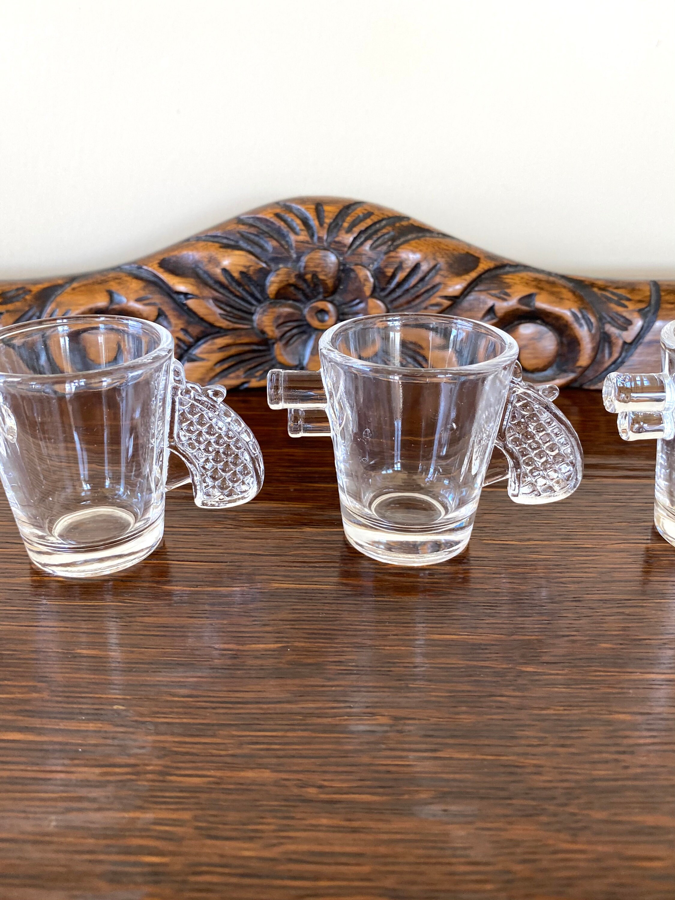 Pistol Jigger Shot Glasses 4 Figural Jiggers Vintage Etsy