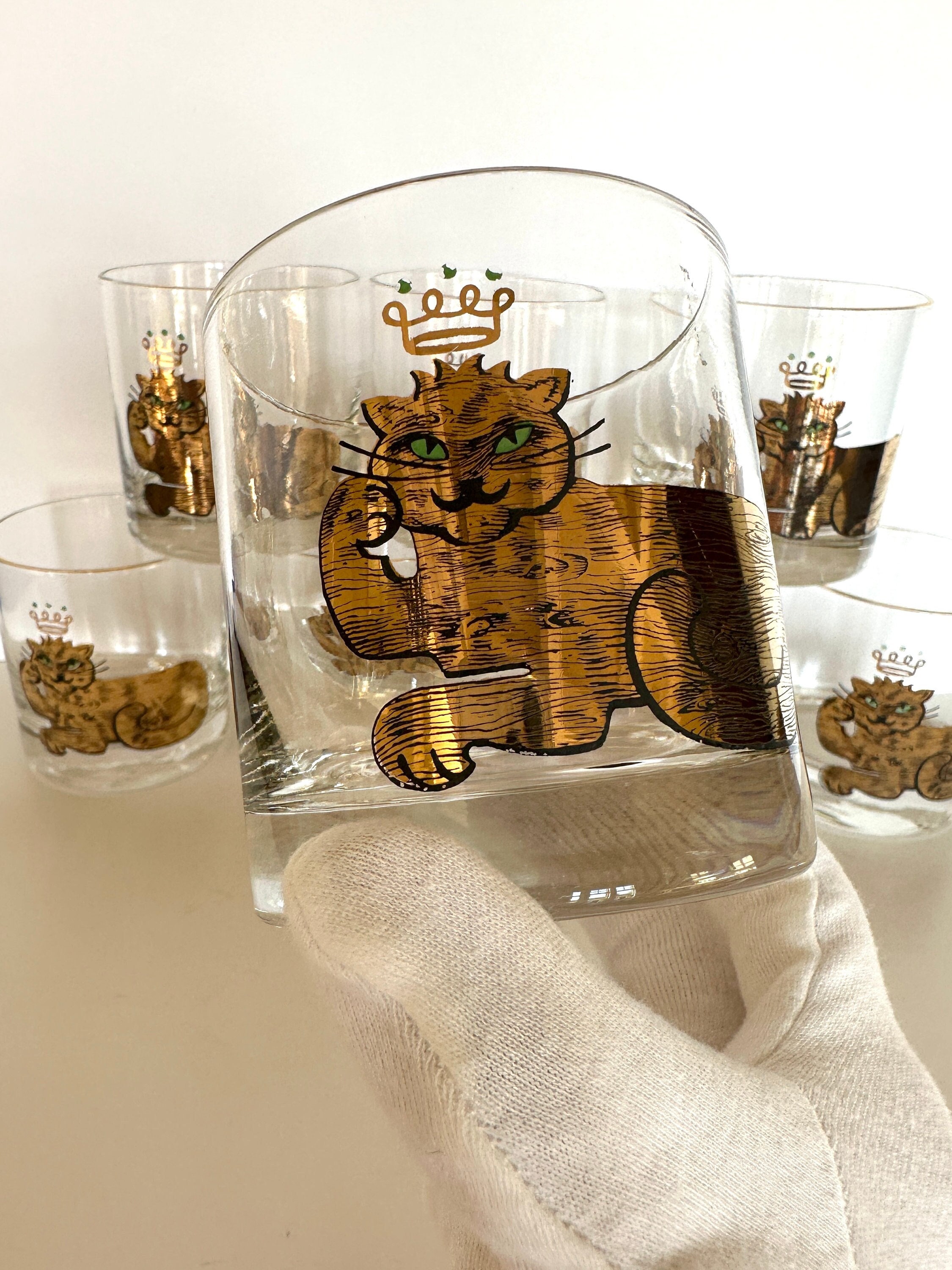 Lily Anne Boutique Cute Glass Drinking Cups - Cat