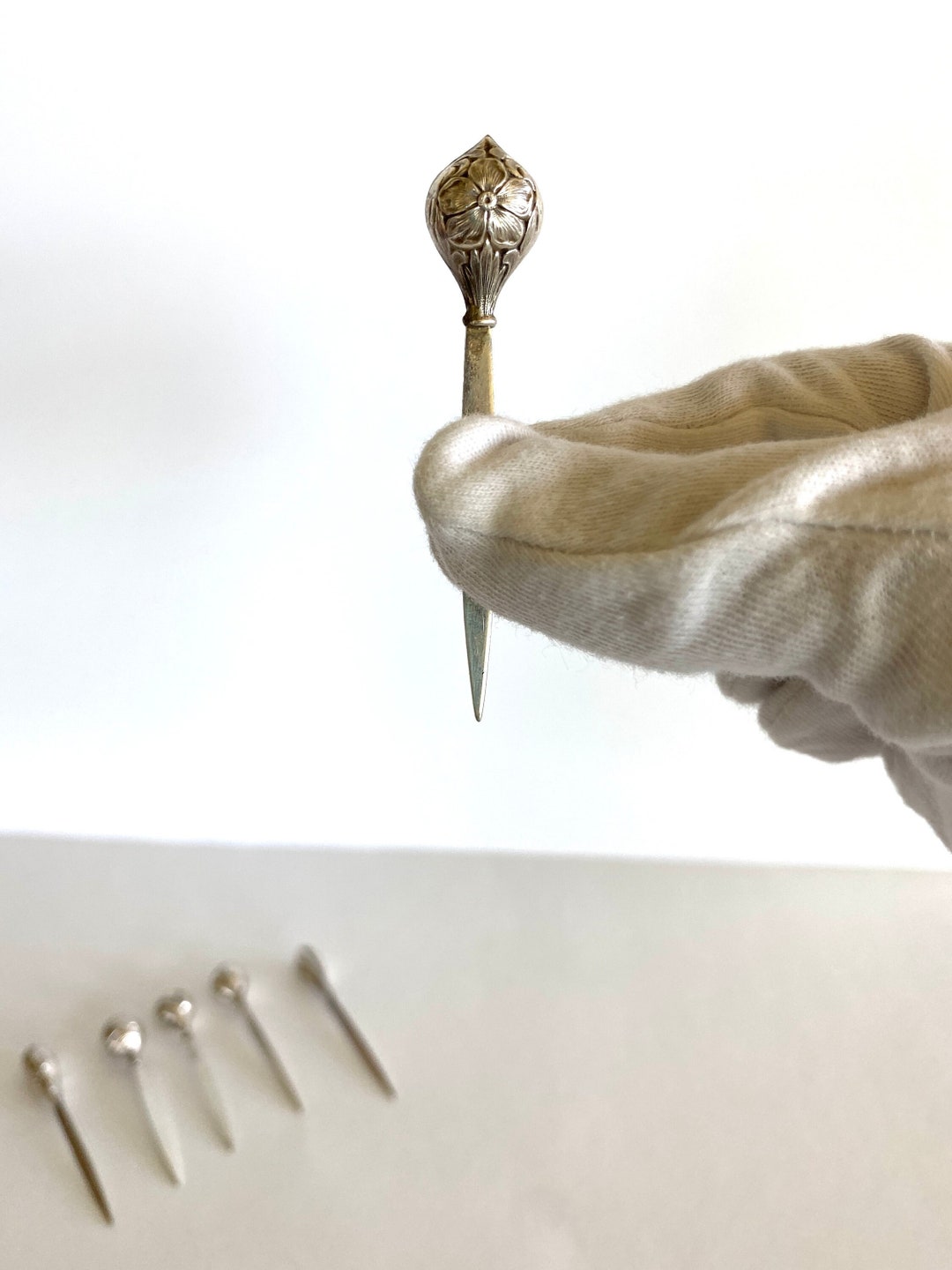 Sterling Silver Cocktail Picks 6 Art Deco Cocktail Picks Etsy