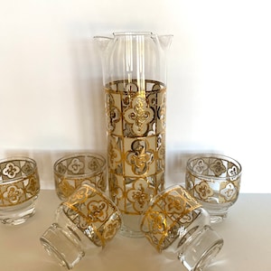 Culver Cocktail Pitcher Set, Sallye Pattern (6 piece set)