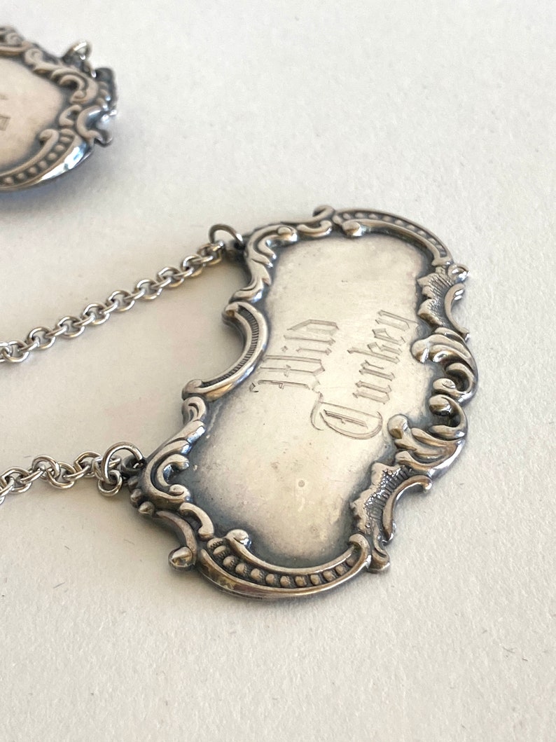 Vintage Decanter Tags By Gorham 7 Rare Liquor Brands Etsy vintage-decanter-tags-by-gorham-7-rare-liquor-brands-etsy