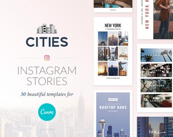 Plantillas de ciudades para historias de Instagram: 30 diseños modernos para Canva