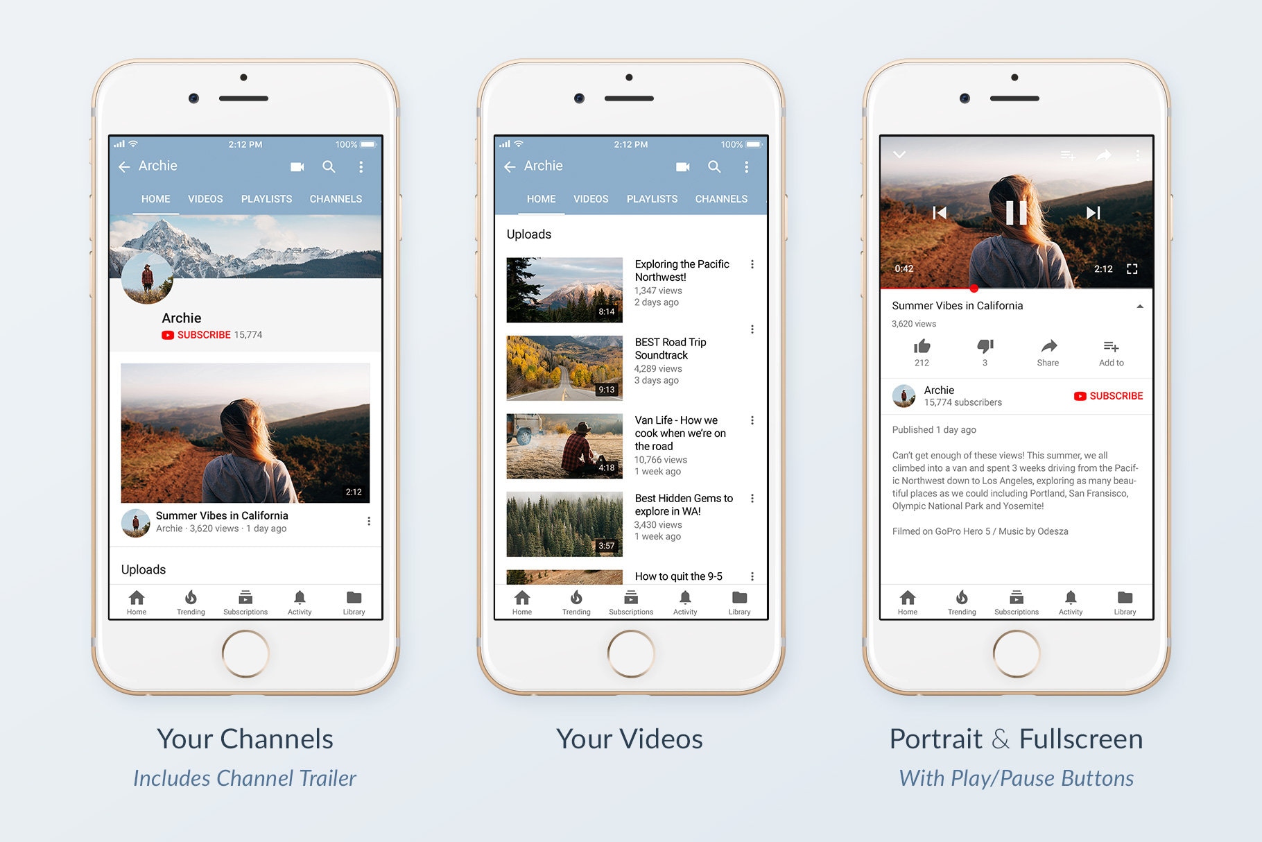 Youtube Mockups - Channel Page Templates - Social Media - Desktop ...