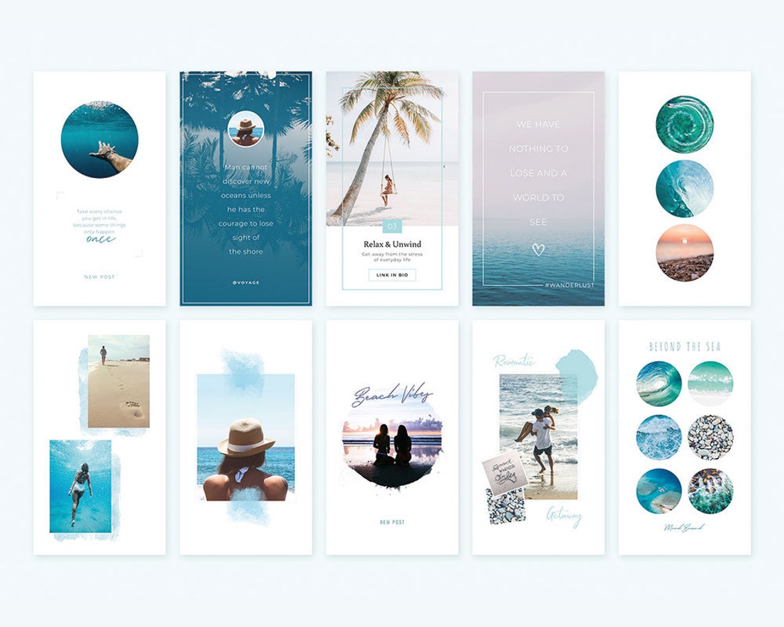 Instagram Stories Oceans Pack | Etsy