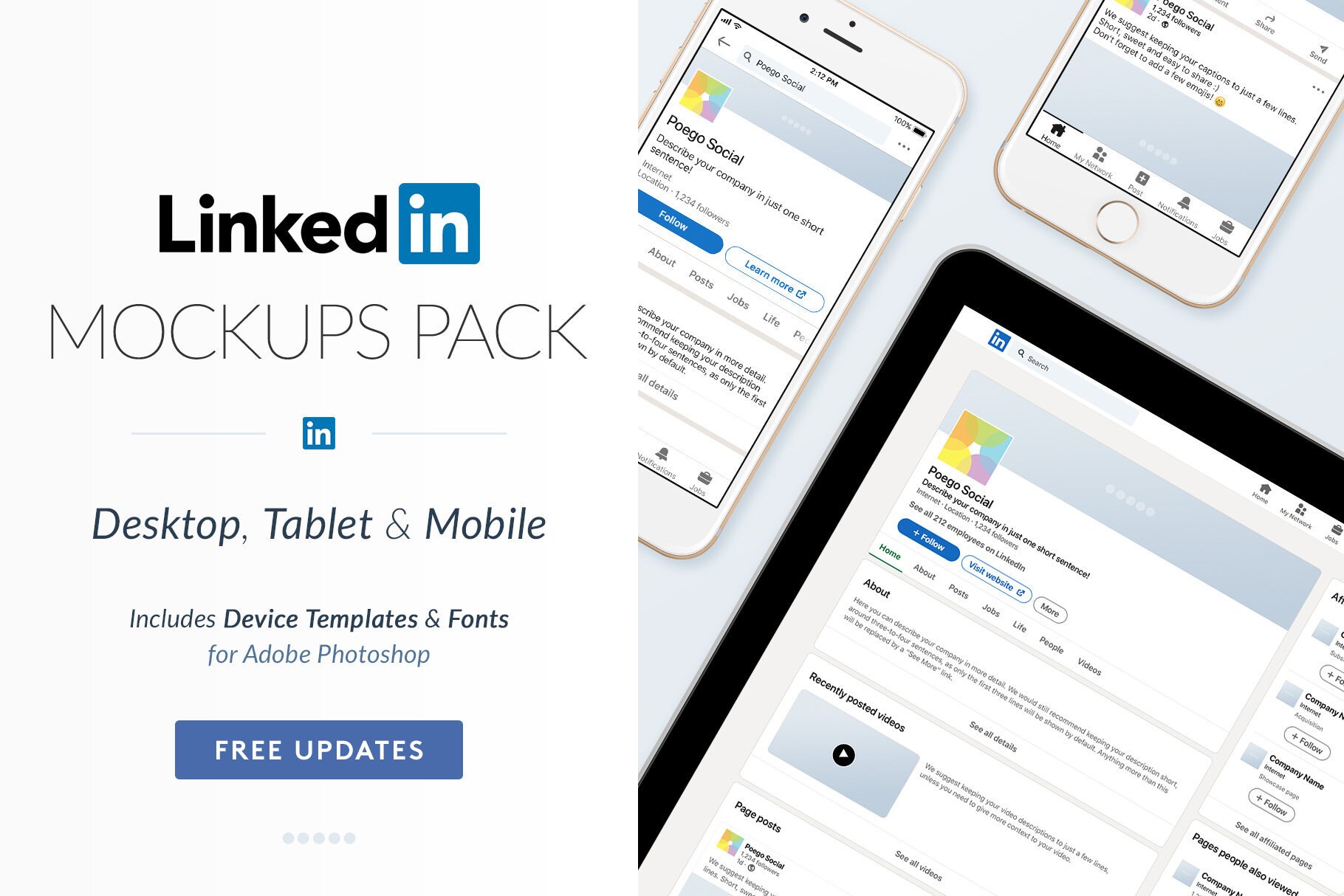 Download Linkedin Mockups Company Page Templates Social Media Etsy