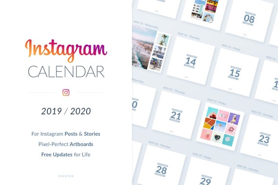 Instagram Calendar 2019/2020 Etsy Instagram Calendar 2019/2020 Etsy