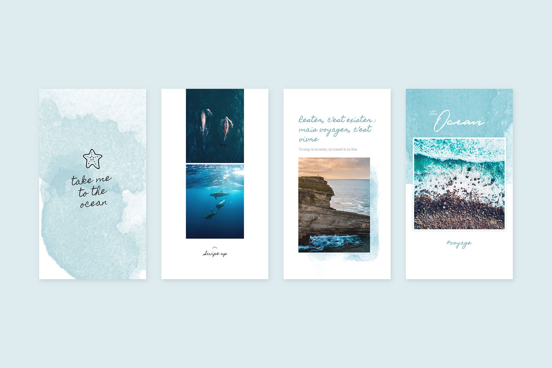 Instagram Stories Oceans 30 Fresh & Blue Templates - Etsy