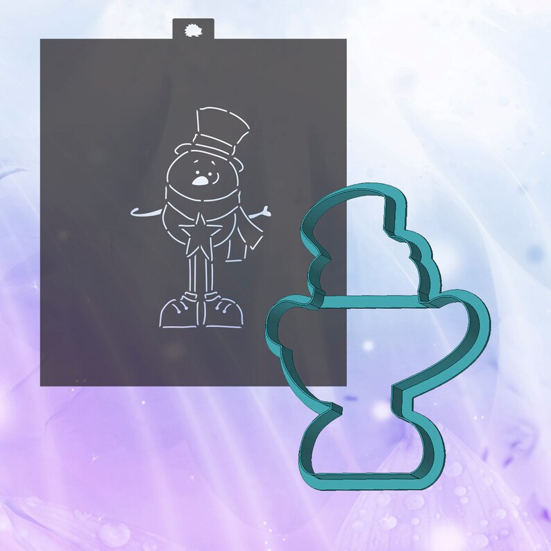 Snowman Cookie Cutter and Stencil Set for Gingerbread Cookie Etsy