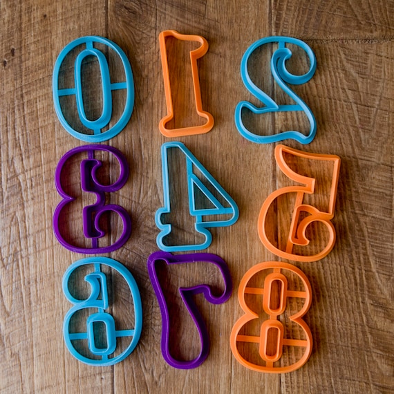 Numbers Cookie Cutters Set Cookie Cutters Set of Digits Etsy