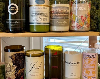 Upcycled Wine Bottle Candles