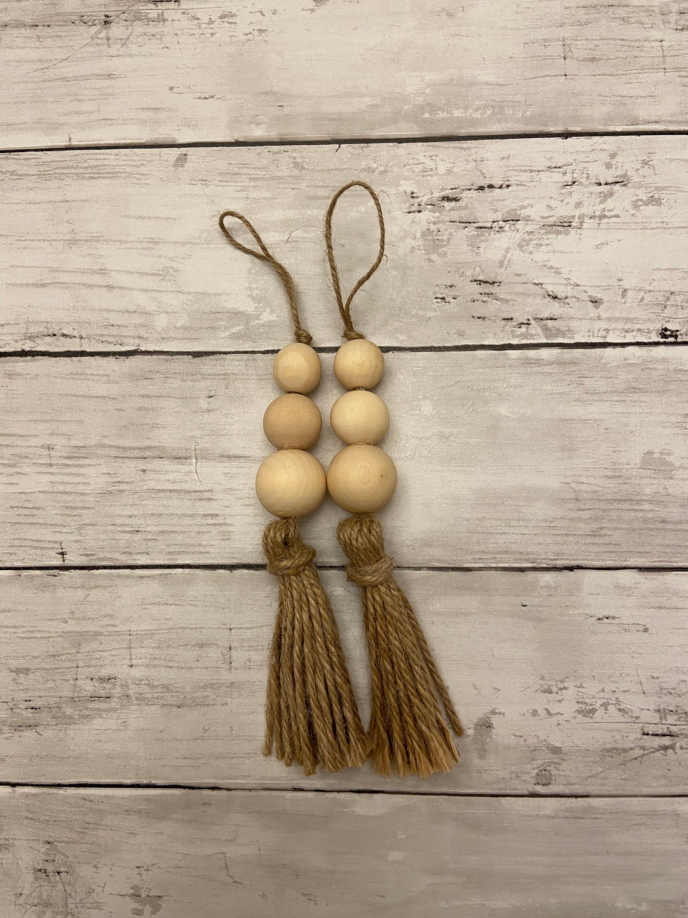 Cajón de cuentas de madera de granja tira con borlas tiras de | Etsy