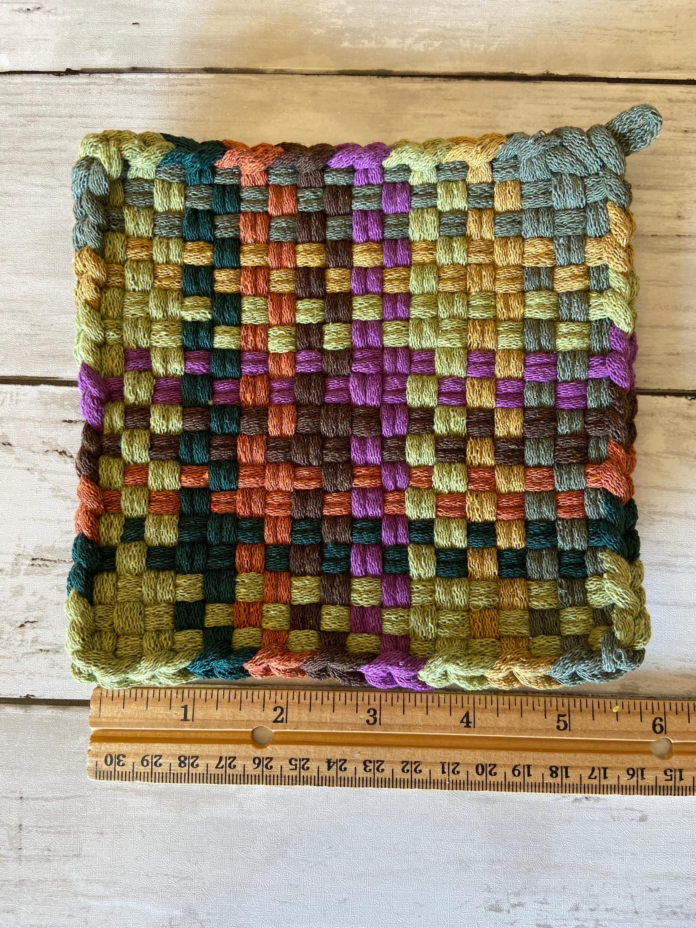 Pot Holder Rugs Hand Loomed Cotton Potholder Set, Woven Mug Rugs, Hot Pads - Etsy