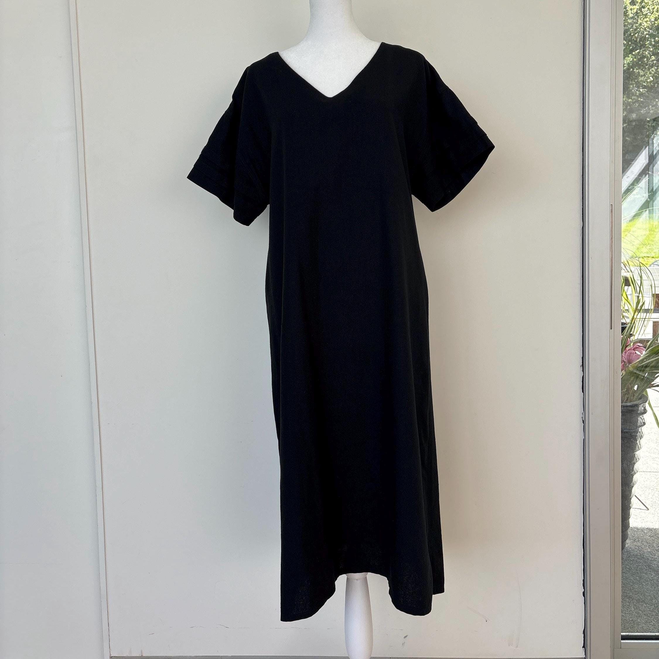 navy blue dress for baby girl Ewa I Walla Vintage Lagenlook Dress L 10 Women Winter Long Sleeve Midi NEW  35404 main image 0