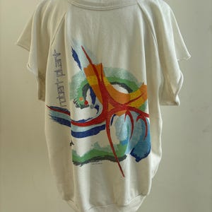 Vintage 1985 Robert Plant World Tour Sweatshirt XL Short Sleeve Led Zeppelin Signal Rock Concert Graphic Pullover