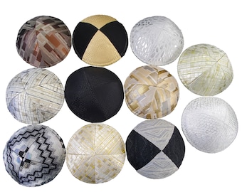 Kippah, Kipa, Yarmulkah, yamaka, yarmulka. Metallic Design Kippahs, yarmulkahs, skull caps, yamaka, kipa. Black and silver Lace Kippah