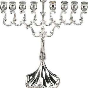 Chanukah Hanukkah Menorah. Silver Plated. Great Gift item image 4