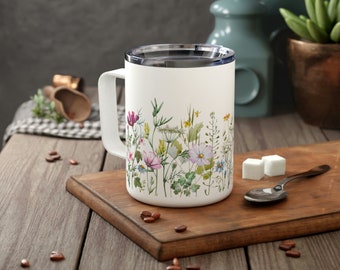 Insulated Coffee Mug, 10oz, Travel Mug, Vacation, Holidays, Coffee Drinker, Perfect Gift