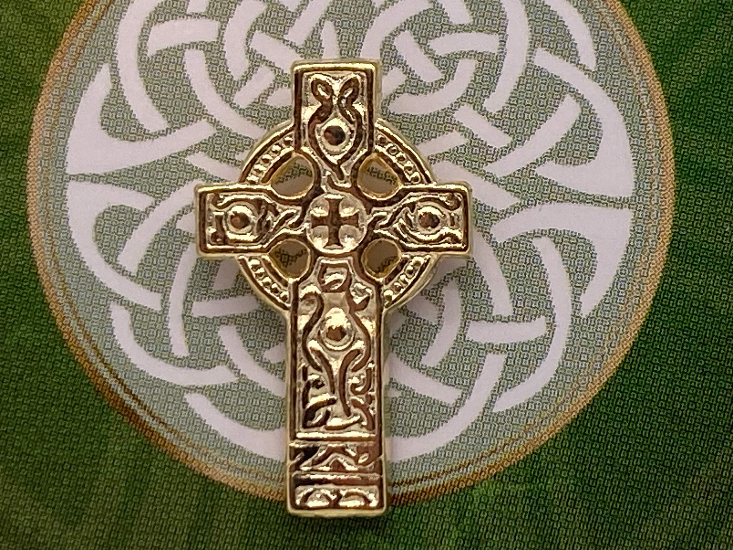 Gold Celtic Cross Lapel Pin