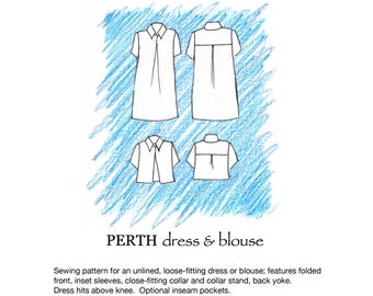 Perth dress/blouse pdf sewing pattern