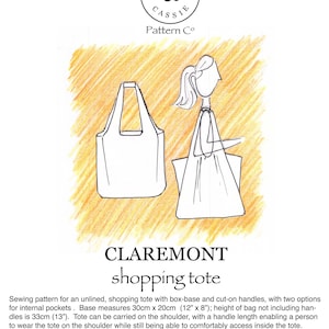 Claremont shopping tote pdf sewing pattern