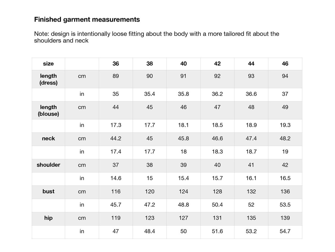 Perth Dress/blouse Pdf Sewing Pattern Size 3646 Etsy Australia