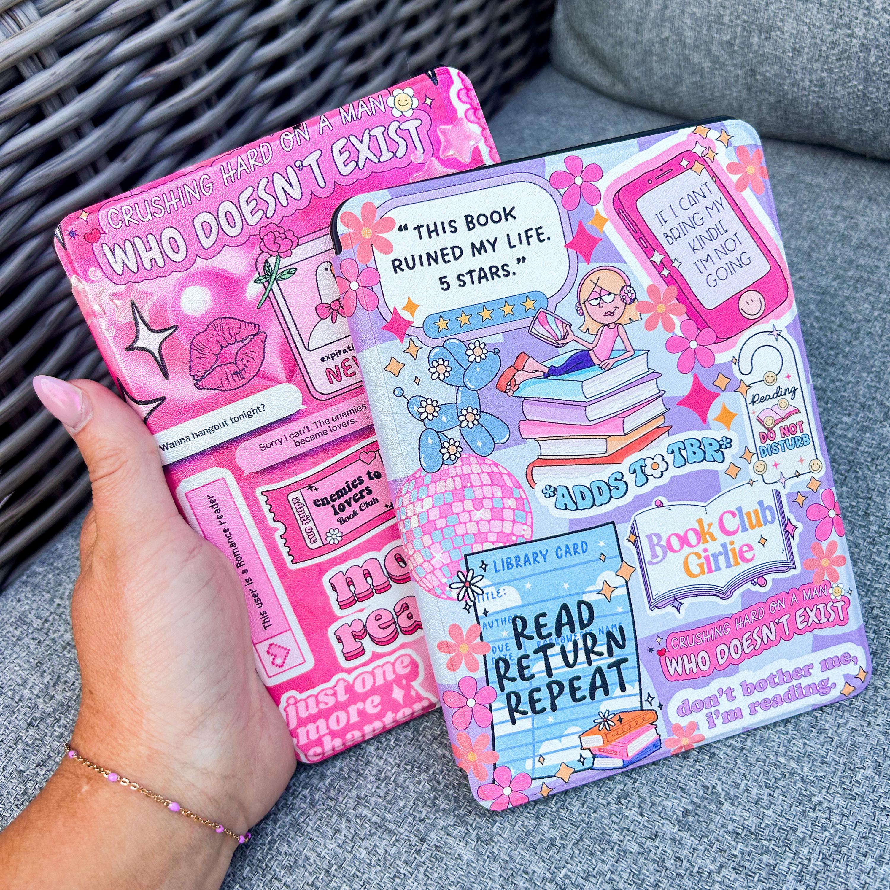 Lizzie McGuire Book Club E-Reader Case for Kindle with Soft Silicone Back Hand Strap Magnetic Closure Wake/Sleep