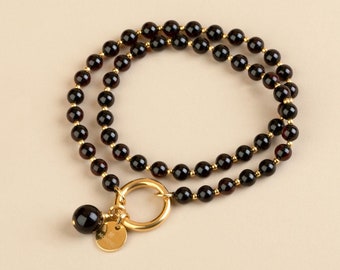 Red amber double bracelet CHERRY