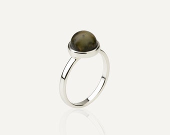Silver anddark stone ring AUREA DARK