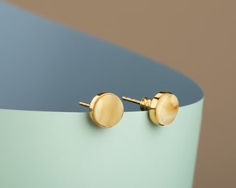 Minimalist amber earrings OOAK silver