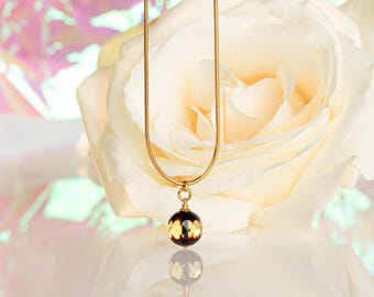 24K Gold vermeil necklace with faceted amber BLISS