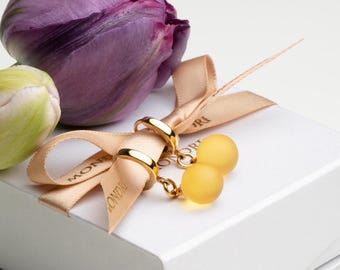 Amber drop earrings GOLDEN LEMON