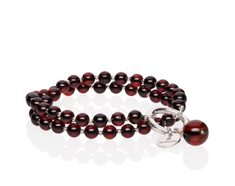 Red stone double bracelet CHERRY