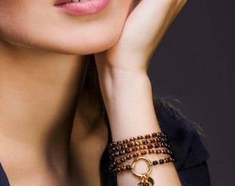 Faceted Baltic Amber Necklace: 24k Gold Vermeil, Convertible Long Bead Strand